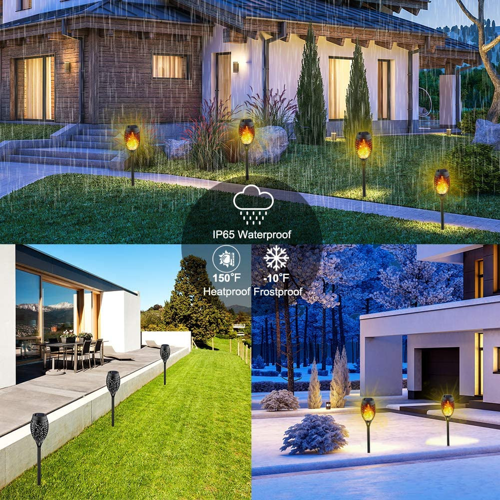 Stornfield | 8-Pack : Lampe torche solaire avec flamme vacillante