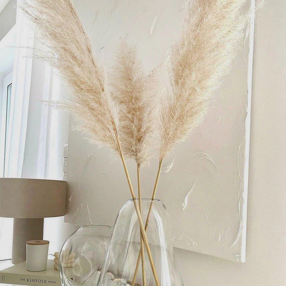 Stornfield | 80 cm natural, real dried pampas grass bouquet (white / beige / gray) │ fluffy feather for modern boho home decor