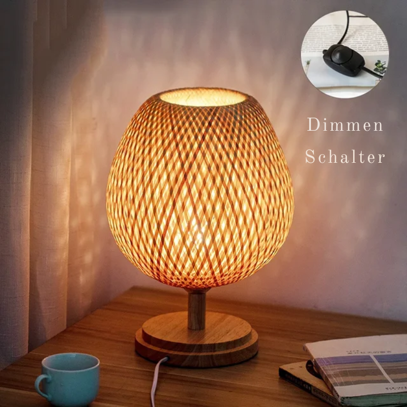 Vintage Bamboo Table Lamp - Retro Bamboo Lamp for Living Room and Office | Stornfield