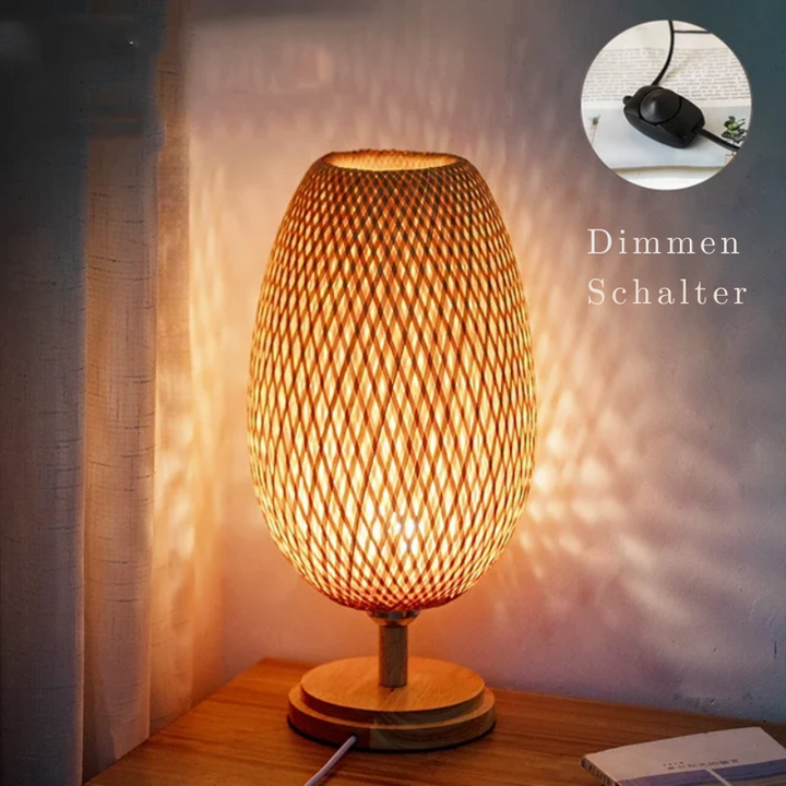 Vintage Bamboo Table Lamp - Retro Bamboo Lamp for Living Room and Office | Stornfield