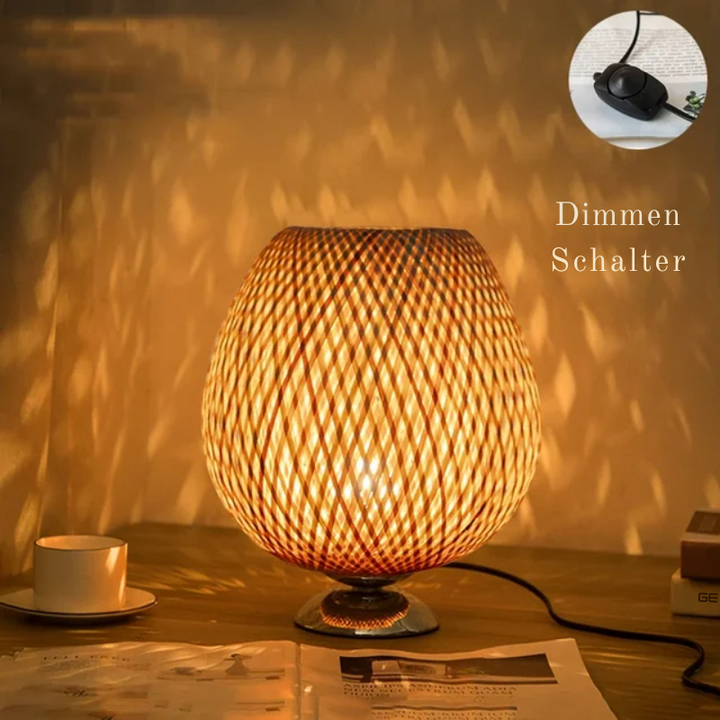 Vintage Bamboo Table Lamp - Retro Bamboo Lamp for Living Room and Office | Stornfield
