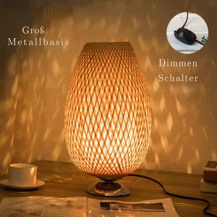 Vintage Bamboo Table Lamp - Retro Bamboo Lamp for Living Room and Office | Stornfield