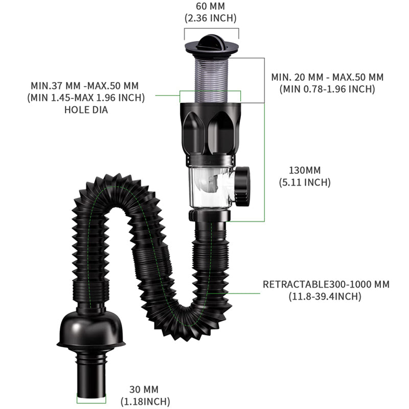 Flexible siphon drainage pipe | Stornfield