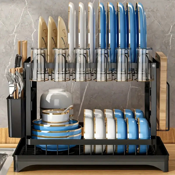 2-tier drying rack with draining board. | Stornfield