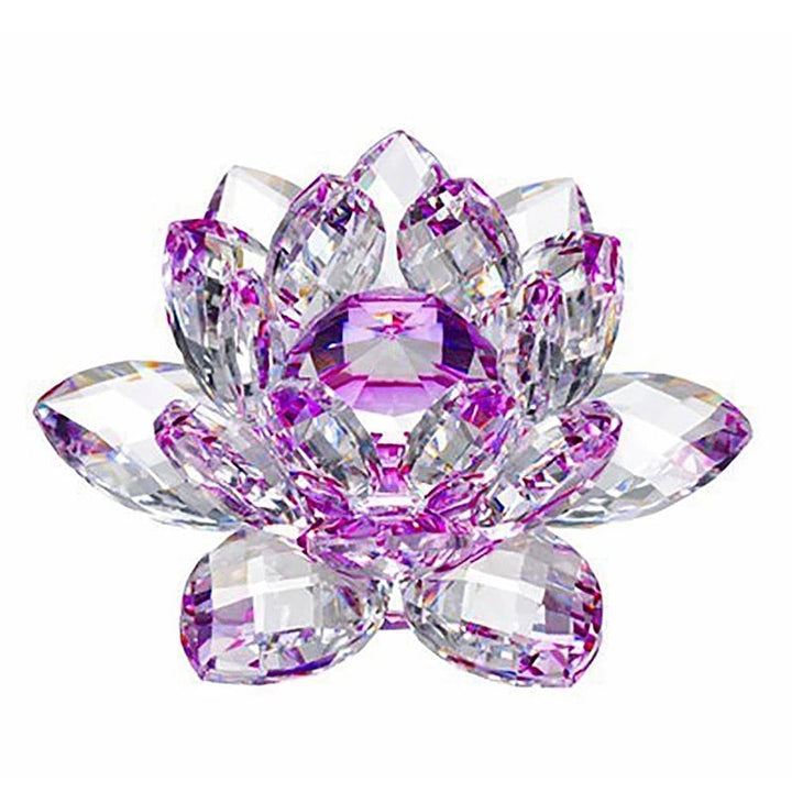 Stornfield | 80mm Quartz Crystals Lotus Flower Craft Glass Fengshui Ornaments Healing Crystals Home Decoration Wicca Party Decor Yoga Gifts Souvenir