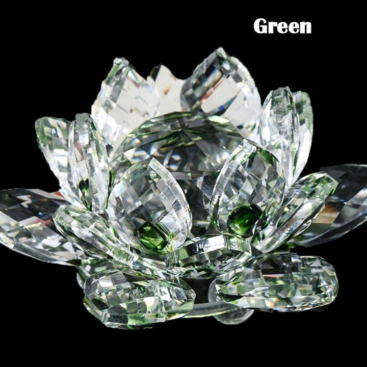 Stornfield | 80mm Quartz Crystals Lotus Flower Craft Glass Fengshui Ornaments Healing Crystals Home Decoration Wicca Party Decor Yoga Gifts Souvenir