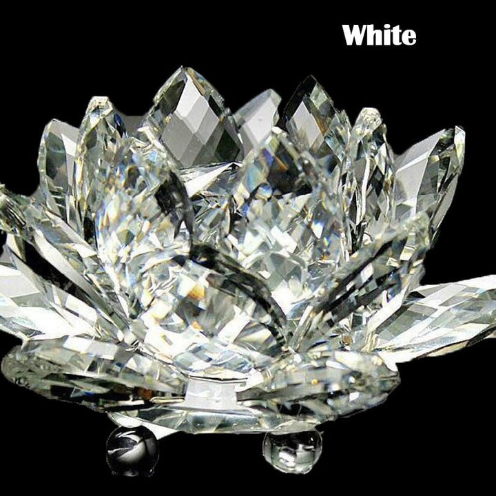 Stornfield | 80mm Quartz Crystals Lotus Flower Craft Glass Fengshui Ornaments Healing Crystals Home Decoration Wicca Party Decor Yoga Gifts Souvenir