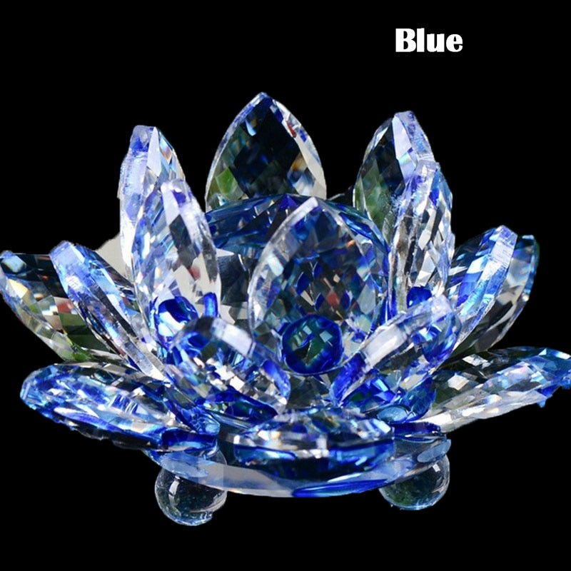Stornfield | 80mm Quartz Crystals Lotus Flower Craft Glass Fengshui Ornaments Healing Crystals Home Decoration Wicca Party Decor Yoga Gifts Souvenir