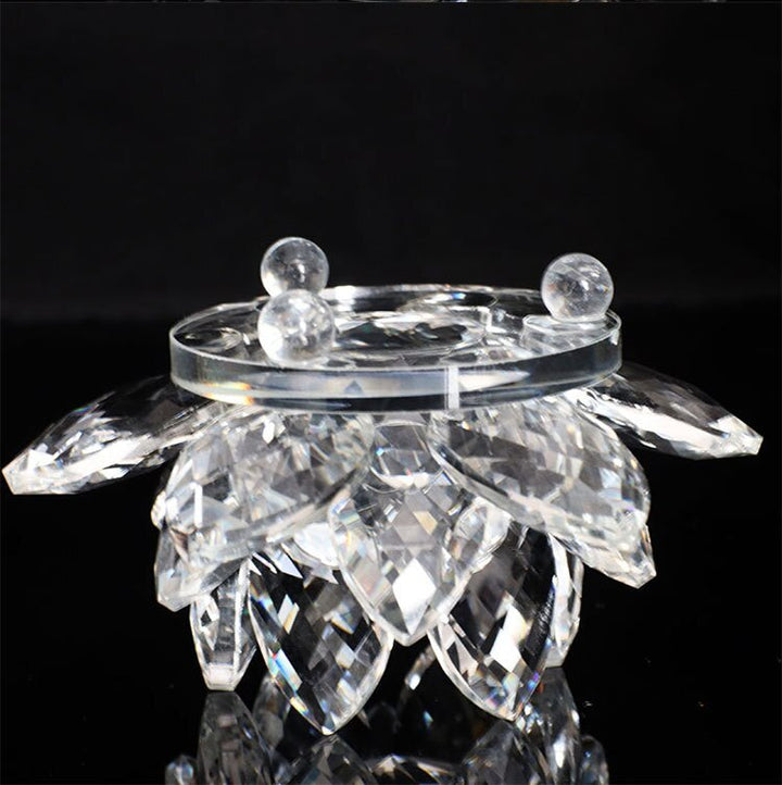 Stornfield | 80mm Quartz Crystals Lotus Flower Craft Glass Fengshui Ornaments Healing Crystals Home Decoration Wicca Party Decor Yoga Gifts Souvenir