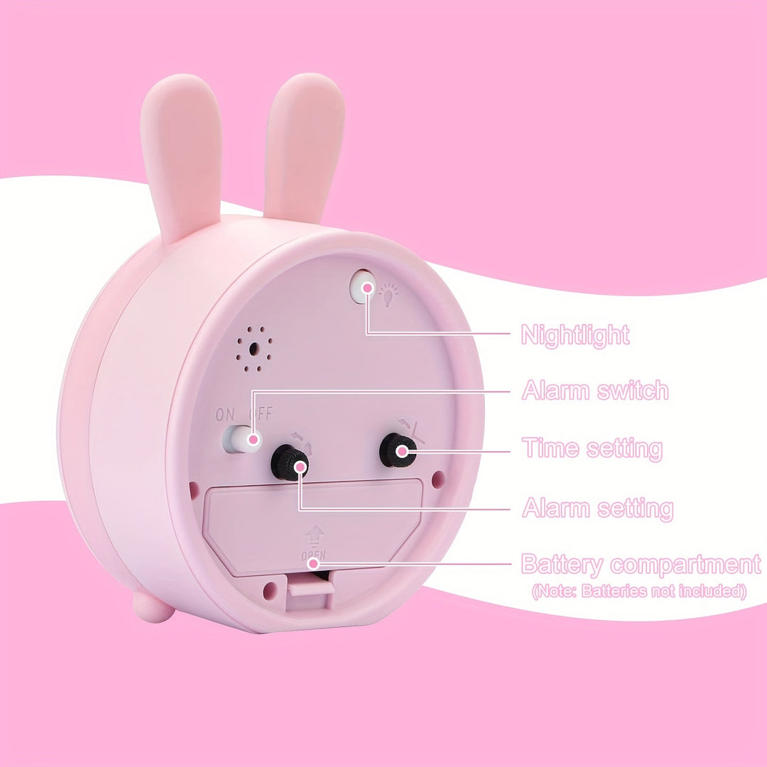 Stornfield | Children's Alarm Clock with Night Light – Quiet, Rabbit Pattern & Compact Design