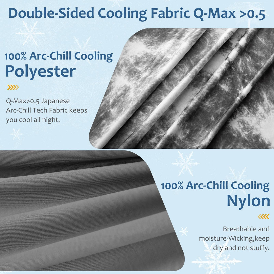 Tie Dye Cooling Blanket – Q-Max 0.5+ Double-Layer Dual-Sided Cool Touch Blanket for Comfortable Summer Nights-Grey | Stornfield
