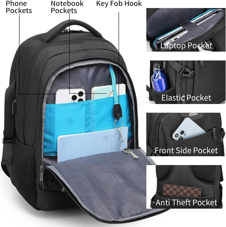 Water-Resistant Travel Laptop Backpack with USB Port & Organised Storage | Stornfield