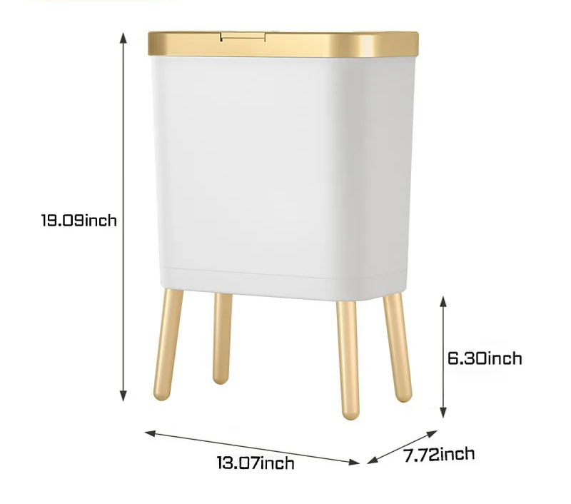 GoldenSlim Modern Trash Can with Lid Stornfield