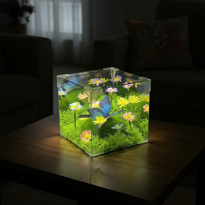 LED Butterfly Garden Cube Night Light Decor | Stornfield