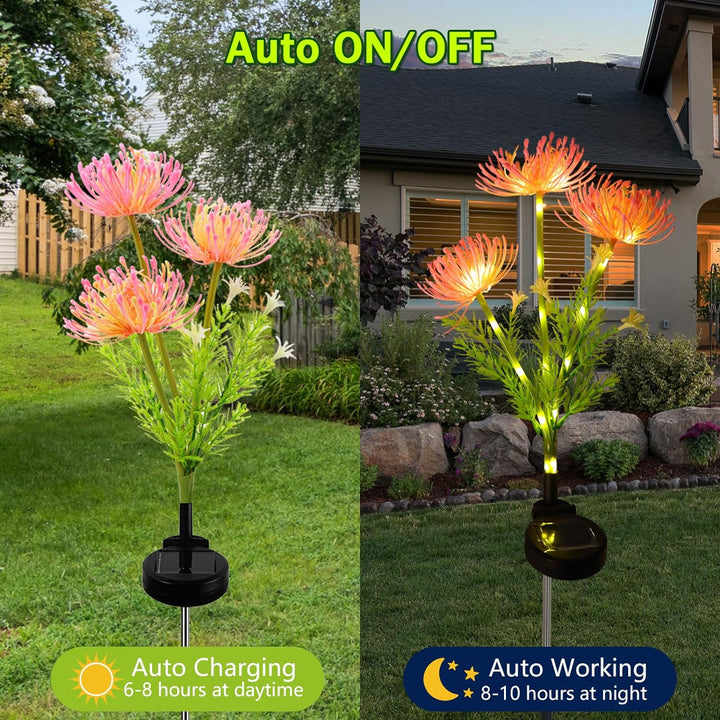 Solar Illuminating Flowers for Outdoors – 2 Packs of LED Garden Lighting | Stornfield