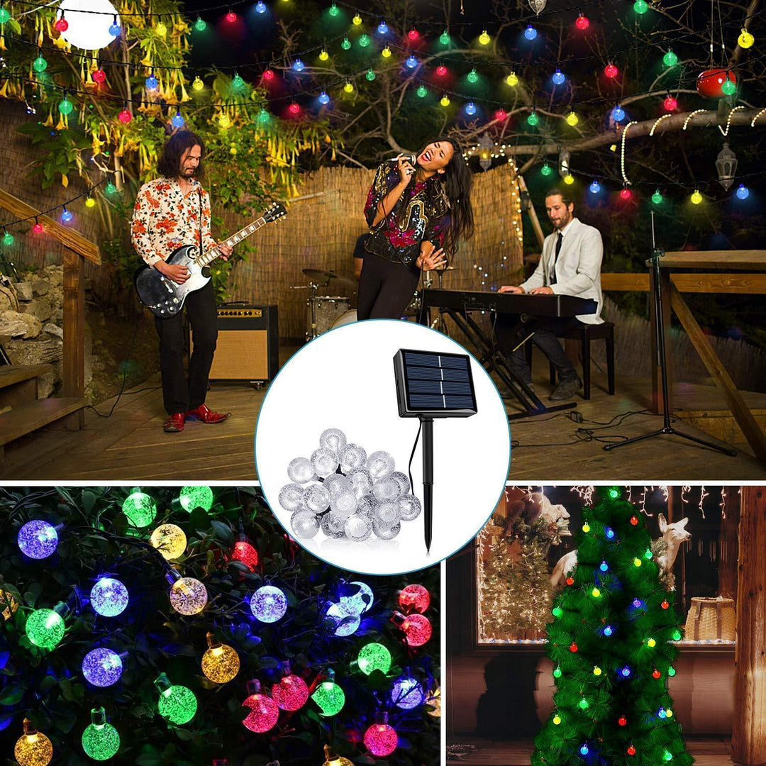 Solar-Powered Crystal Ball String Lights | Stornfield