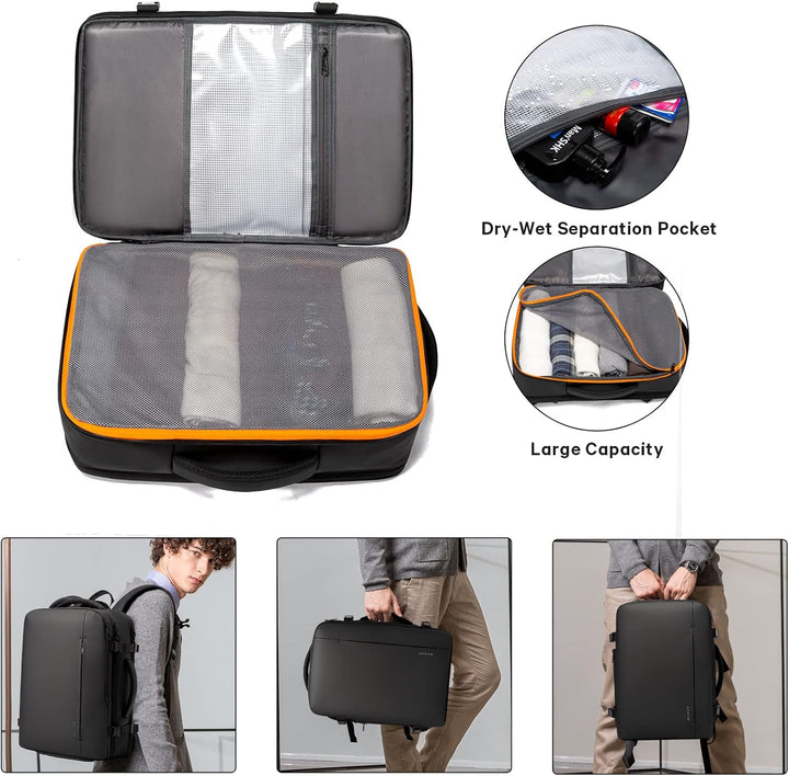 Expandable 26–45L Waterproof Travel Backpack with Laptop Sleeve & Duffle Carry | Stornfield