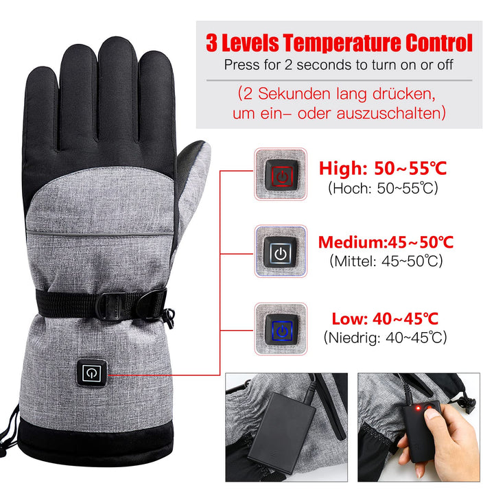 Adjustable Temp 40-55 °C Heated Gloves | Stornfield