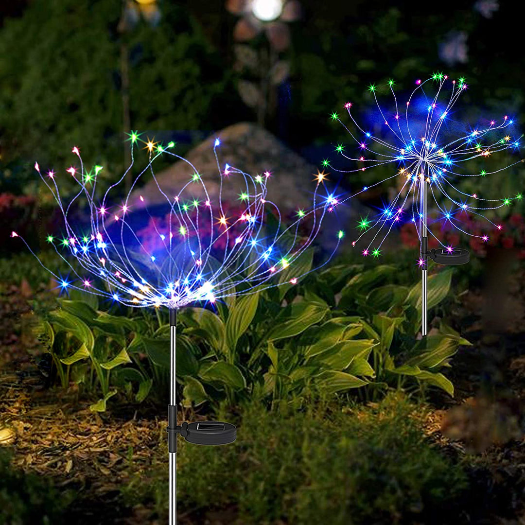 Stornfield | 4 Pieces Solar Firework Garden Lights - Weatherproof LED Decorative Lighting, Solar Powered for Garden and Patio