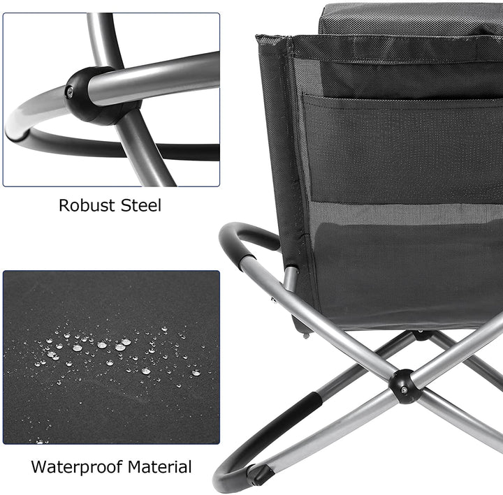 Relax lounger deck chair swinging lounger foldable | Stornfield