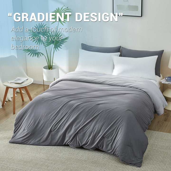 Cooling Comforter Q-Max > 0.5, Breathable & Soft, Gradient Gray | Stornfield