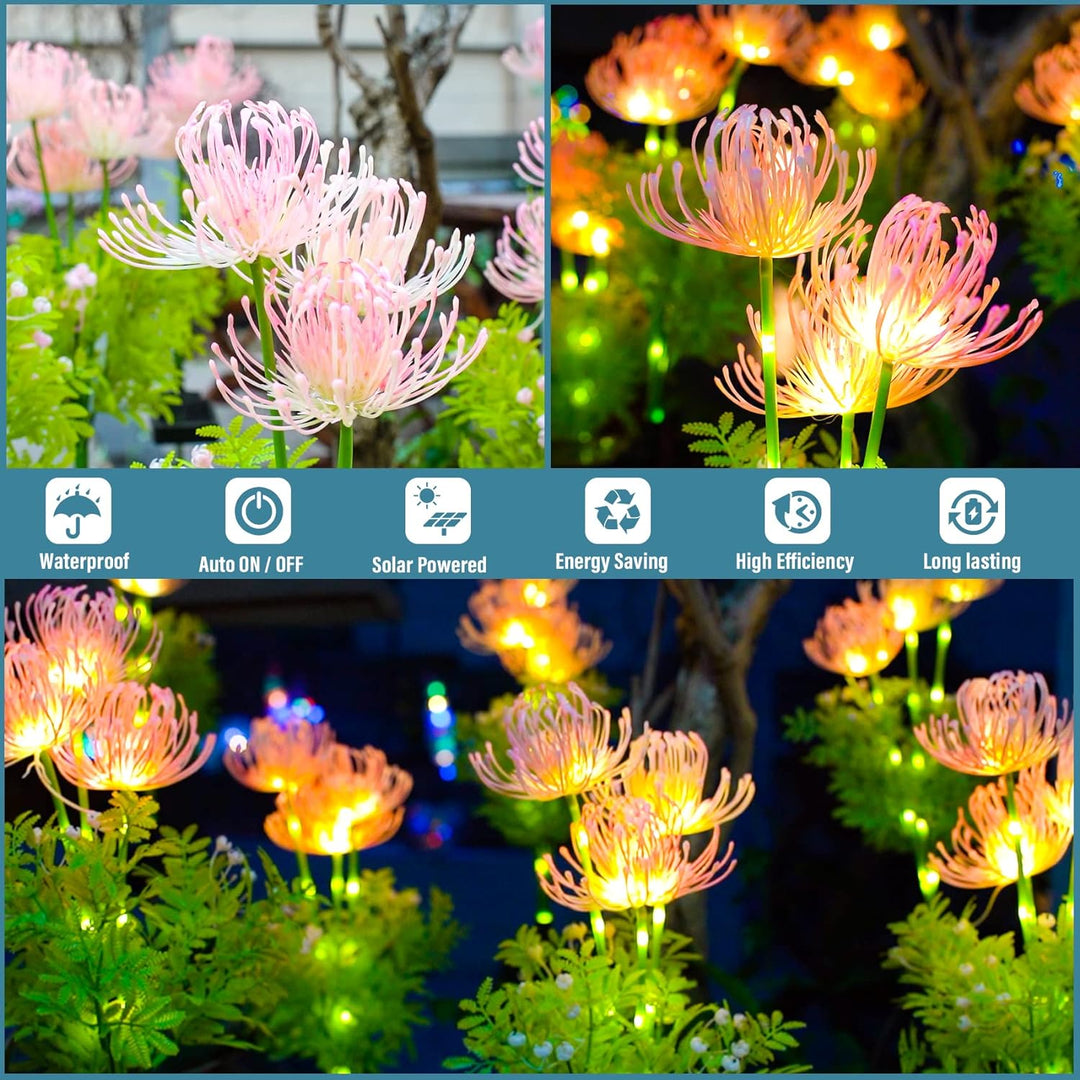 Solar Illuminating Flowers for Outdoors – 2 Packs of LED Garden Lighting | Stornfield