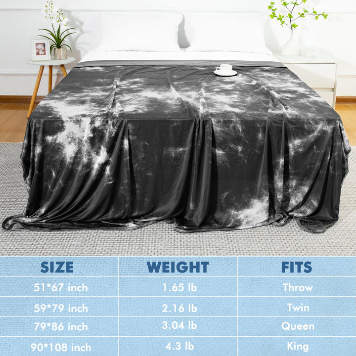 Tie Dye Cooling Blanket – Q-Max 0.5+ Double-Layer Dual-Sided Cool Touch Blanket for Comfortable Summer Nights-Grey | Stornfield