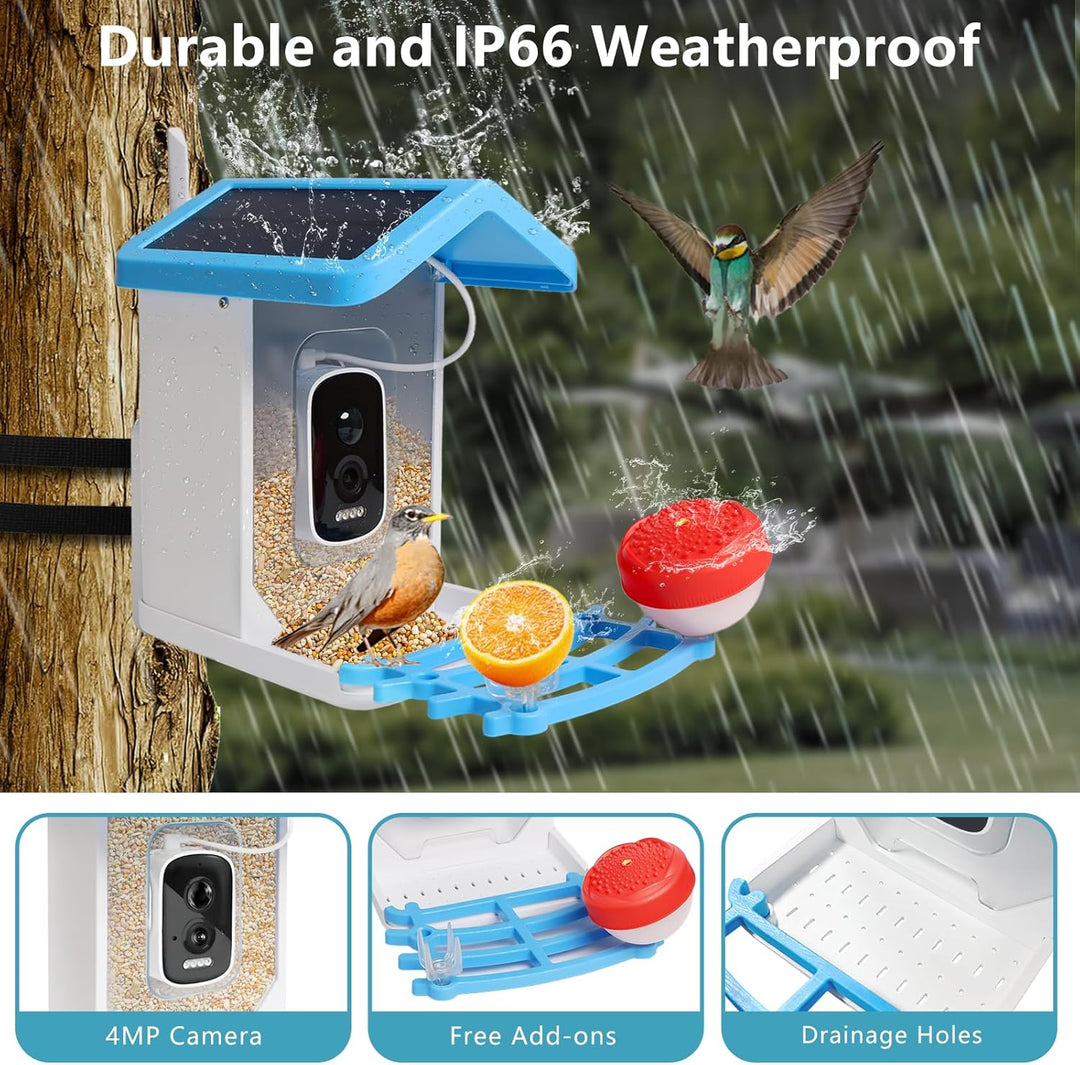 Smart Bird Feeder with Solar Camera – AI Bird Recognition & Night Vision | Stornfield