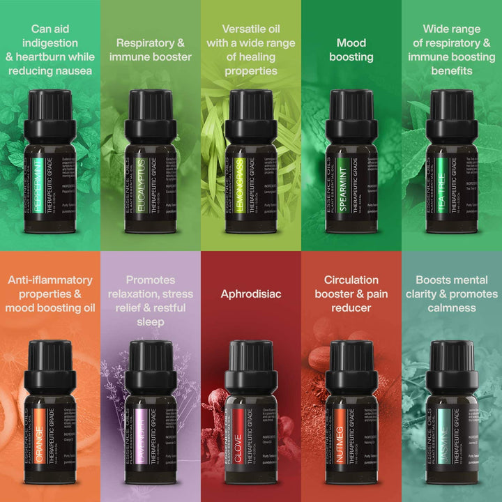 Stornfield | Ultrasonic Diffuser & Top 10 Essential Oils - 400ml Diffuser