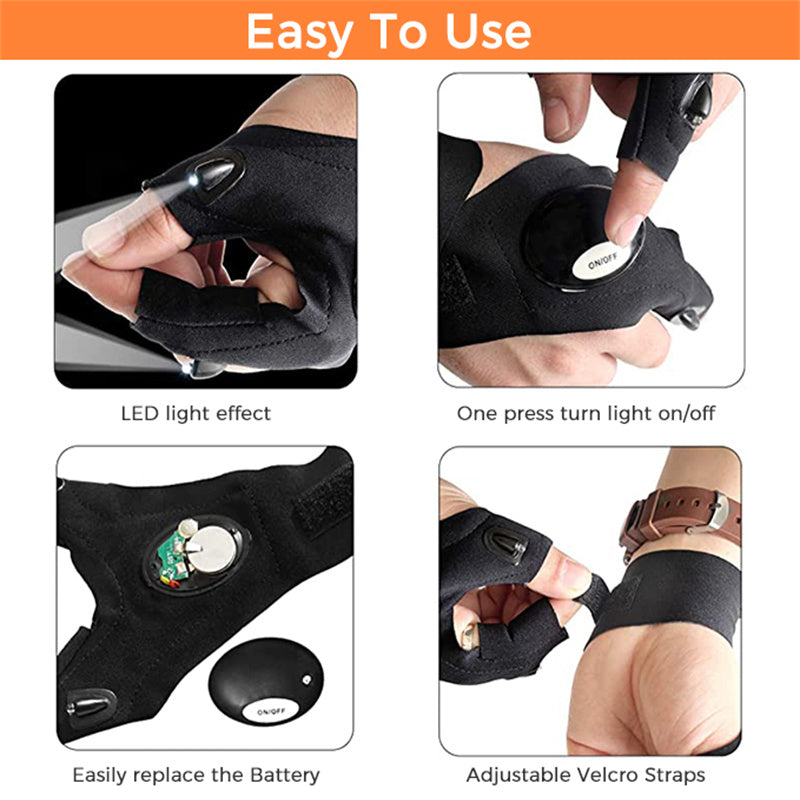 Convenient LED Gloves With Waterproof Lights | Stornfield