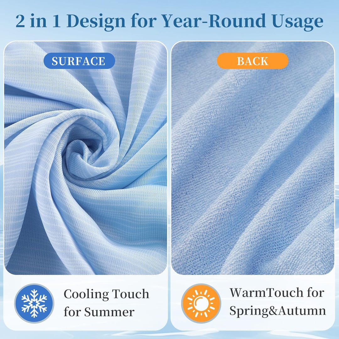 Cool Fiber Q-Max 0.4 Double-Sided Ice Silk Cooling Blanket – Lake Blue | Stornfield