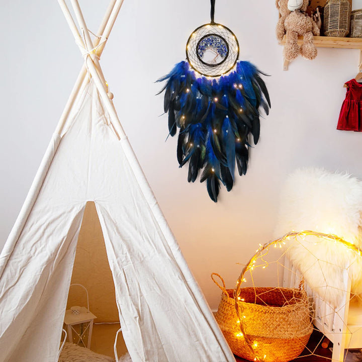 Stornfield | Frendorf Tree of Life Crystal Feather Sparkle Dream Catcher