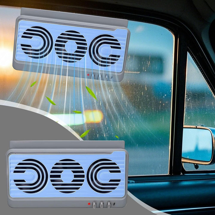 Stornfield | Solar Car Window Fan – Dual Duct Ventilation Exhaust & Cooling Accessory – Aurovent