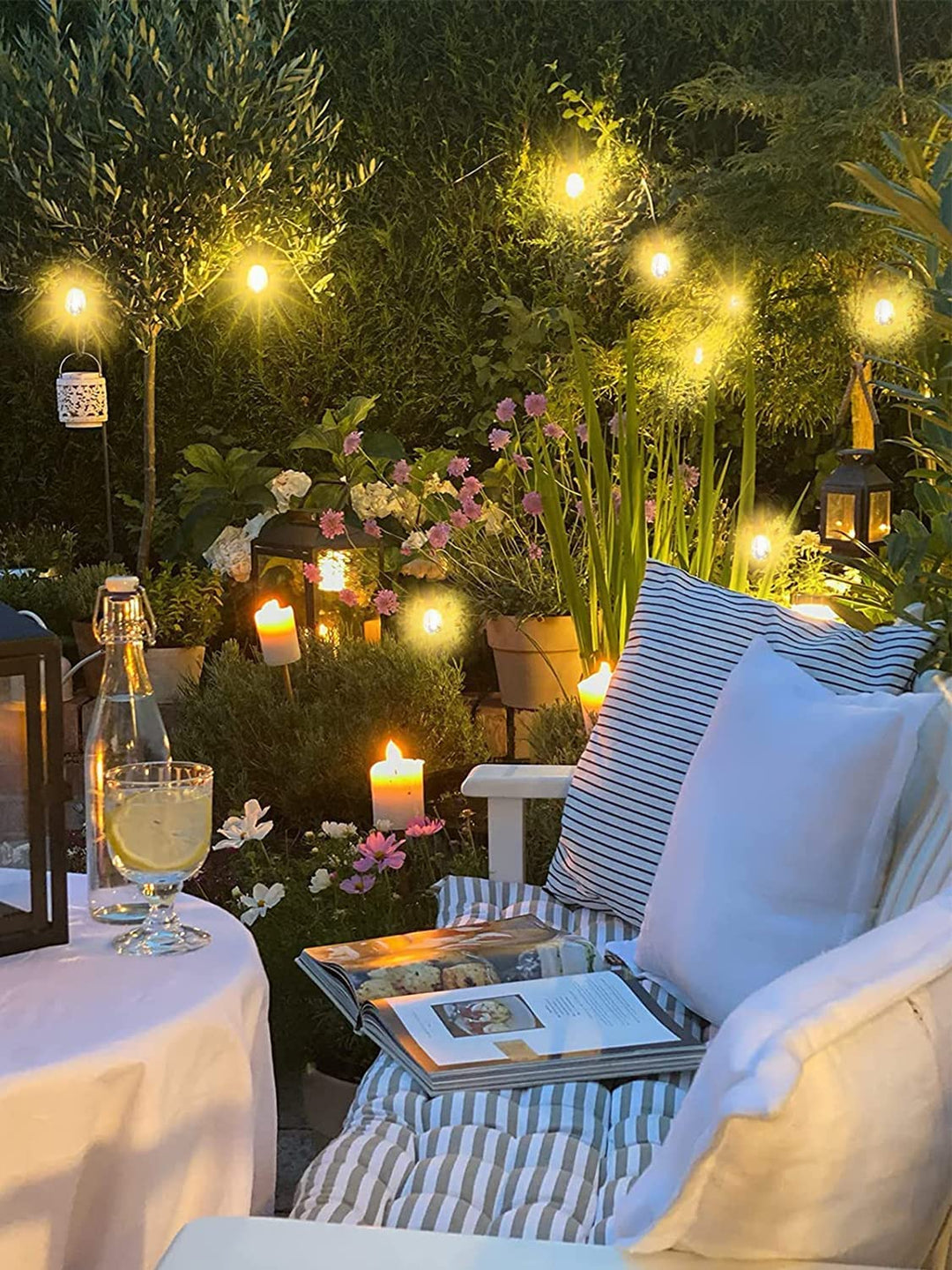 Stornfield | Outdoor String Lights, 53FT/16M S14 LED Outdoor Garden String Lights, IP65 Waterproof Outdoor Decorative Lights with Main Power Supply 2700K 15+1 (Spare) Bulbs for Wedding Garden Patio Party