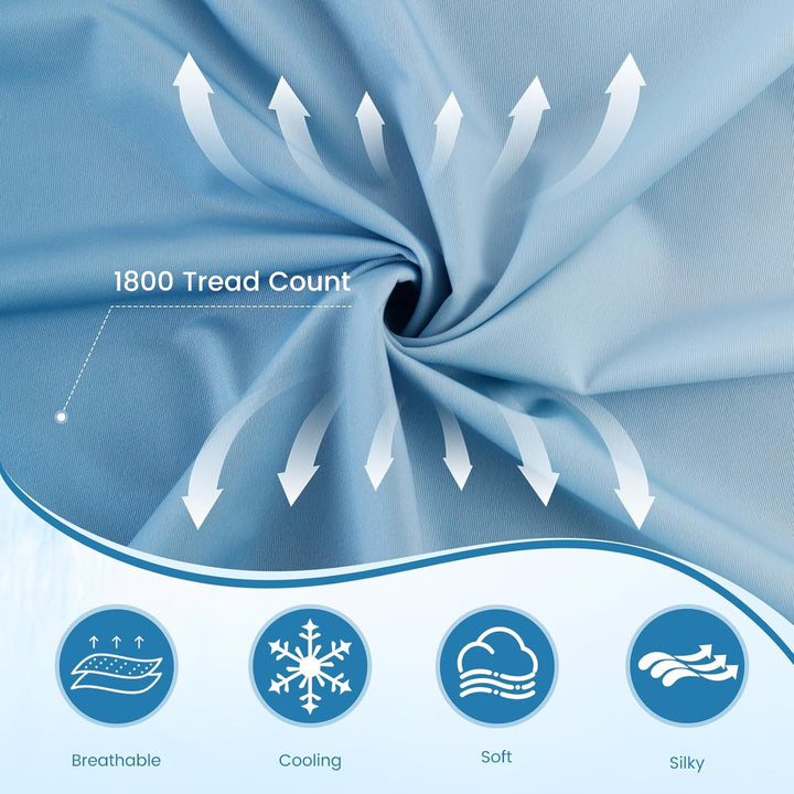 2 Pack Blue Cooling Pillowcases – Breathable, Soft, Skin & Hair Protecting | Stornfield