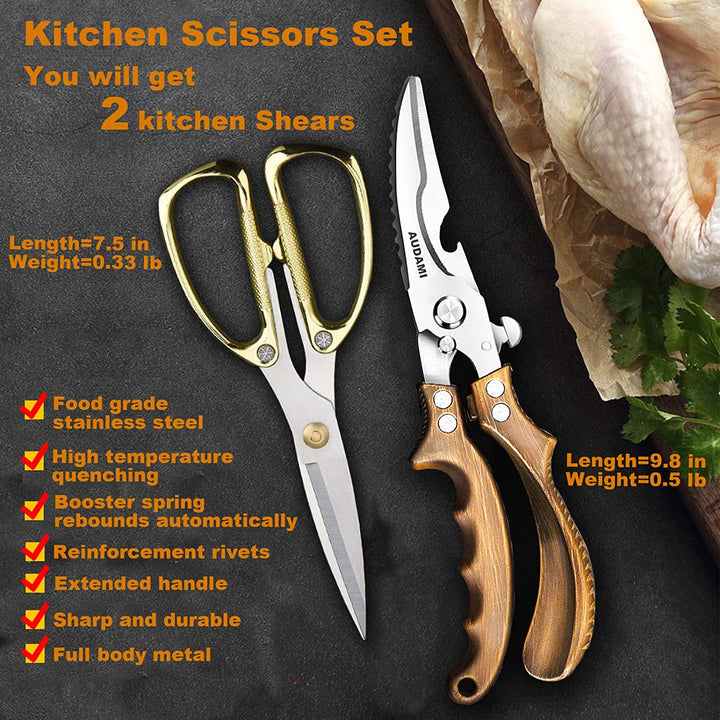 Stornfield | Kitchen Shears Heavy Duty 2-Piece Kitchen Scissor Set, Professional Heavy Duty Poultry Shears Fast