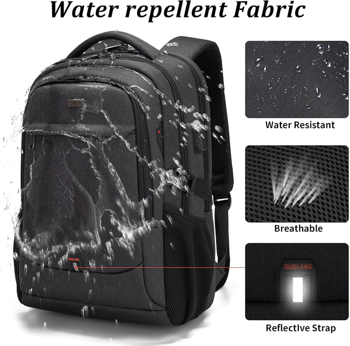 Water-Resistant Travel Laptop Backpack with USB Port & Organised Storage | Stornfield