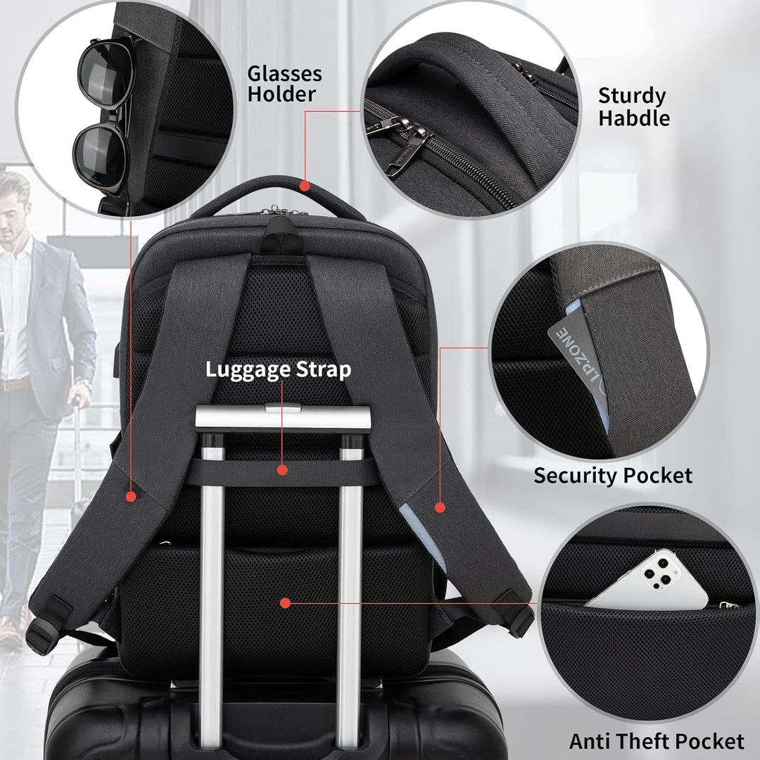 Water-Resistant Travel Laptop Backpack with USB Port & Organised Storage | Stornfield