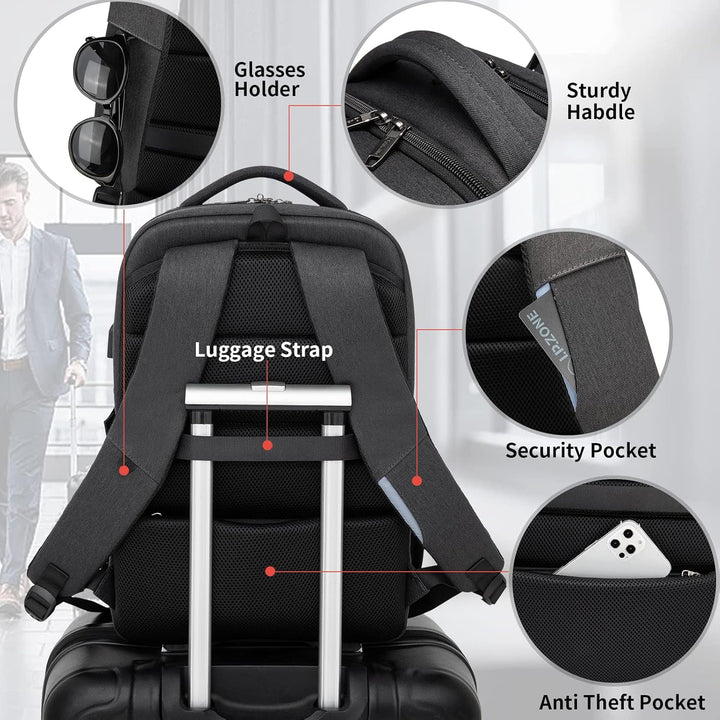 Water-Resistant Travel Laptop Backpack with USB Port & Organised Storage | Stornfield