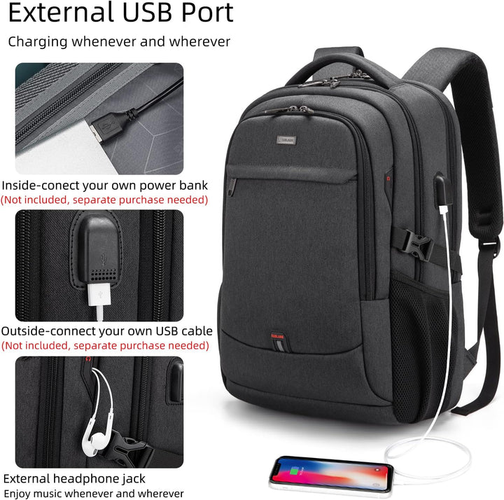Water-Resistant Travel Laptop Backpack with USB Port & Organised Storage | Stornfield