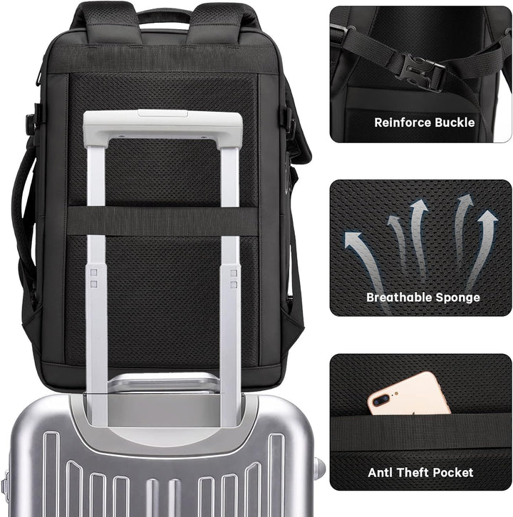Expandable 26–45L Waterproof Travel Backpack with Laptop Sleeve & Duffle Carry | Stornfield