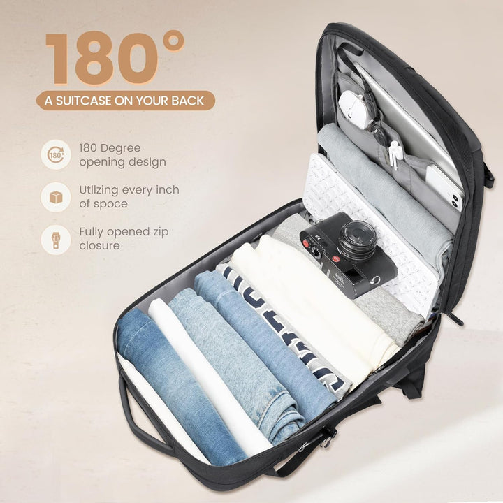 40L Expandable Waterproof Travel Backpack with USB Port & 17” Laptop Sleeve – AirVoyage | Stornfield