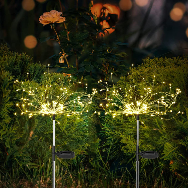 Stornfield | 4 Pieces Solar Firework Garden Lights - Weatherproof LED Decorative Lighting, Solar Powered for Garden and Patio