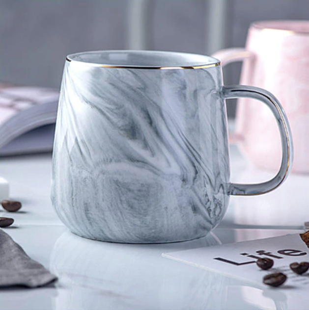 Elegant Marble Ceramic Mug with Golden Accents for Daily Use | Stornfield