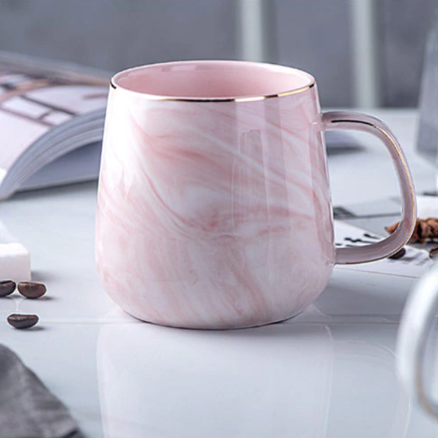 Elegant Marble Ceramic Mug with Golden Accents for Daily Use | Stornfield