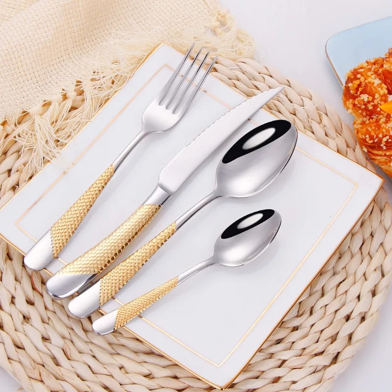 Ferran Textured Stainless Steel Cutlery Set | Stornfield