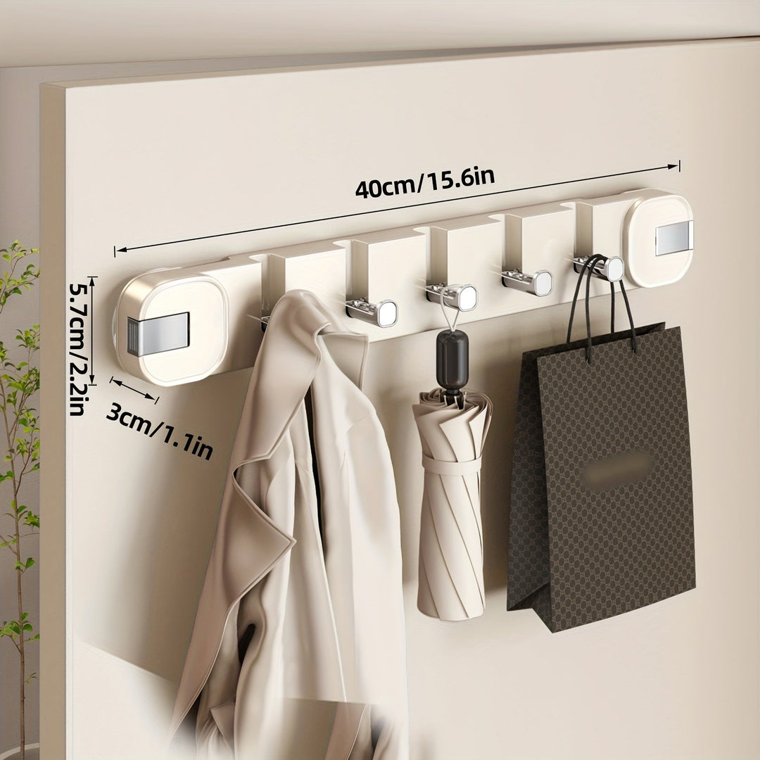 Wall Hook Panel Without Drilling – OrganizePlus Hidden 5-Hook Rack | Stornfield