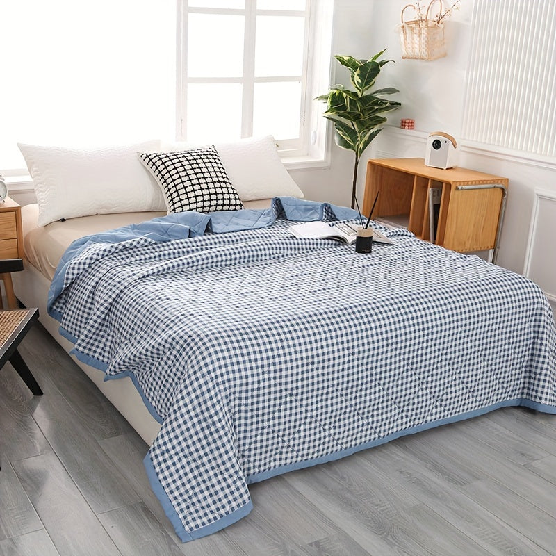 Elegant Preppy Plaid Summer Blanket for Cool Nights | Stornfield