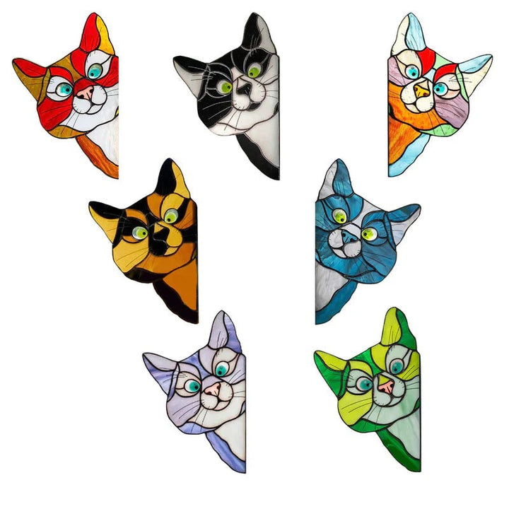 Handmade Stained Glass Cat Suncatcher for Window | Stornfield