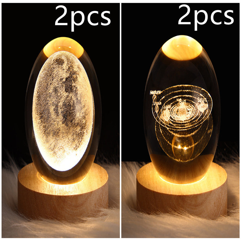 3D Galaxy Crystal Ball LED Night Light | Stornfield